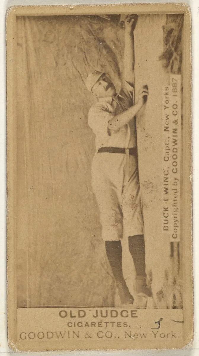 William "Buck" Ewing, Captain and Catcher, New York, from the Old Judge series (N172) for Old Judge Cigarettes — Goodwin & Company
