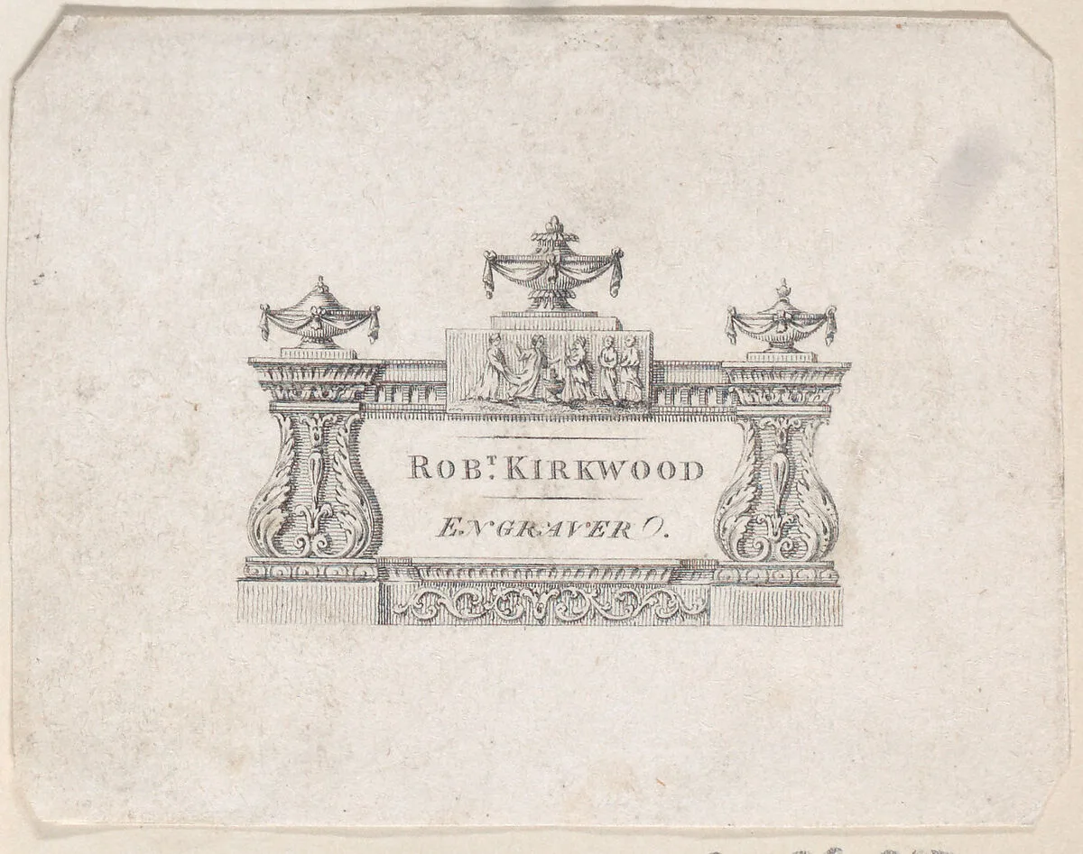 Trade Card for Rob Kirkwood, Engraver — Anonymous, British, 19th century