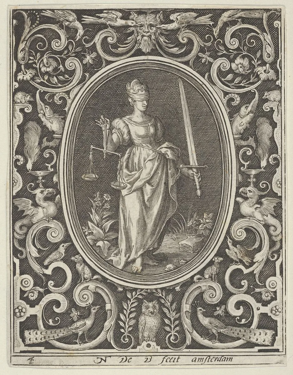 Justice, from the Cardinal Virtues — Nicolaes de Bruyn|Frederick de Wit