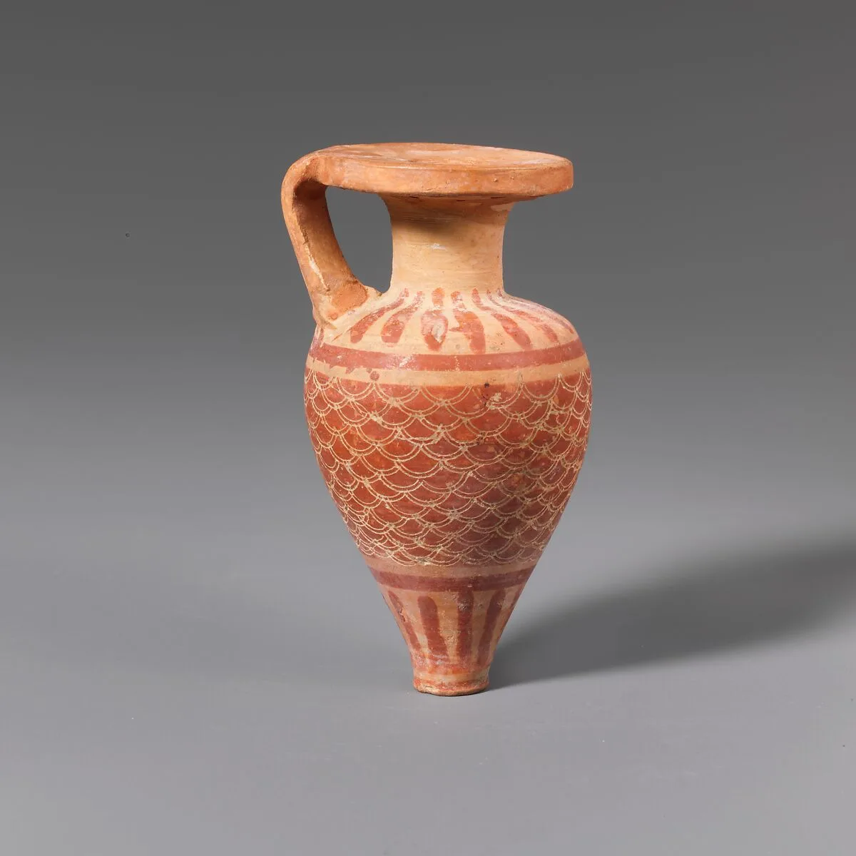 Terracotta pointed aryballos (oil flask) — Unknown