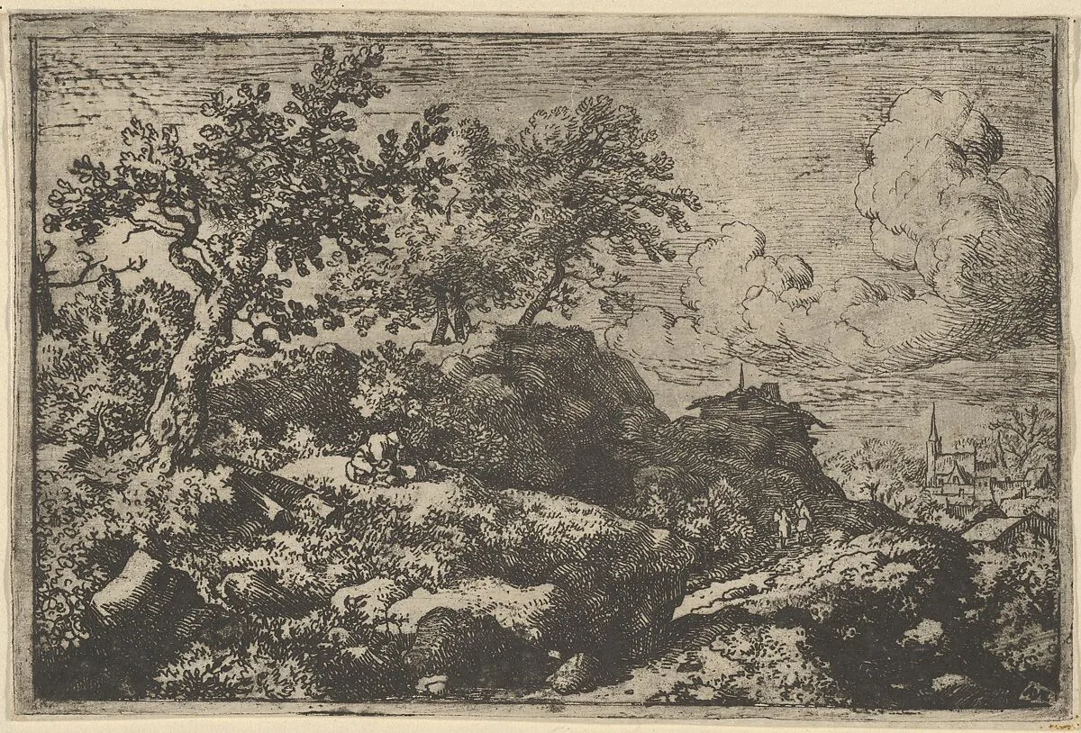 The Two Peasants Seated on the Hill — Allart van Everdingen