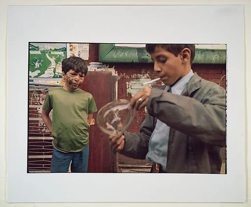 [Boys with Soap Bubble, New York City]