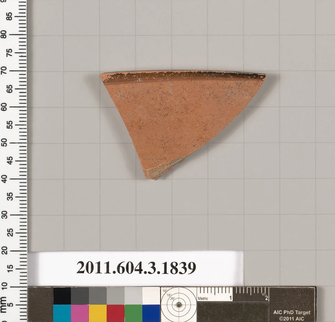 Terracotta fragment of a kylix: Lip cup (drinking cup) — Unknown