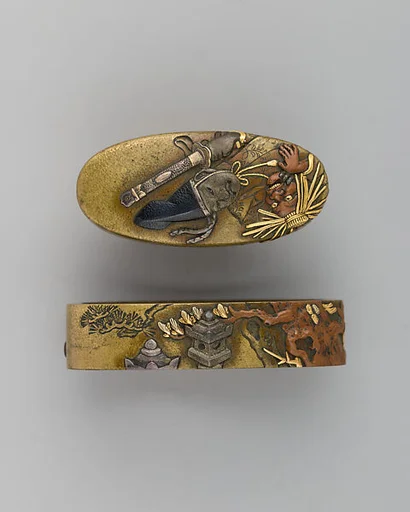Sword-Hilt Collar and Pommel (Fuchigashira)
