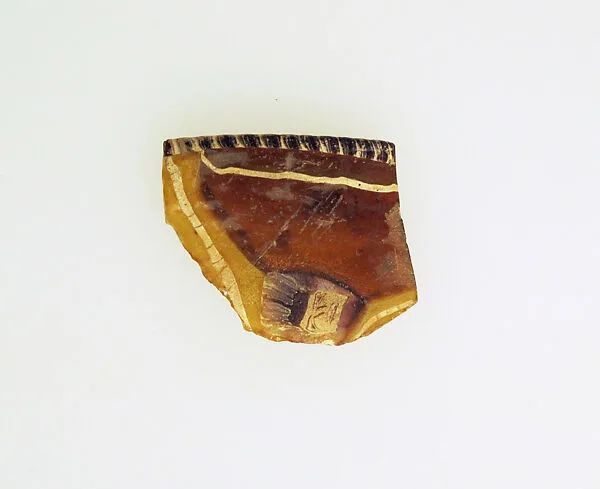 Glass short-strip mosaic bowl fragment — Unknown
