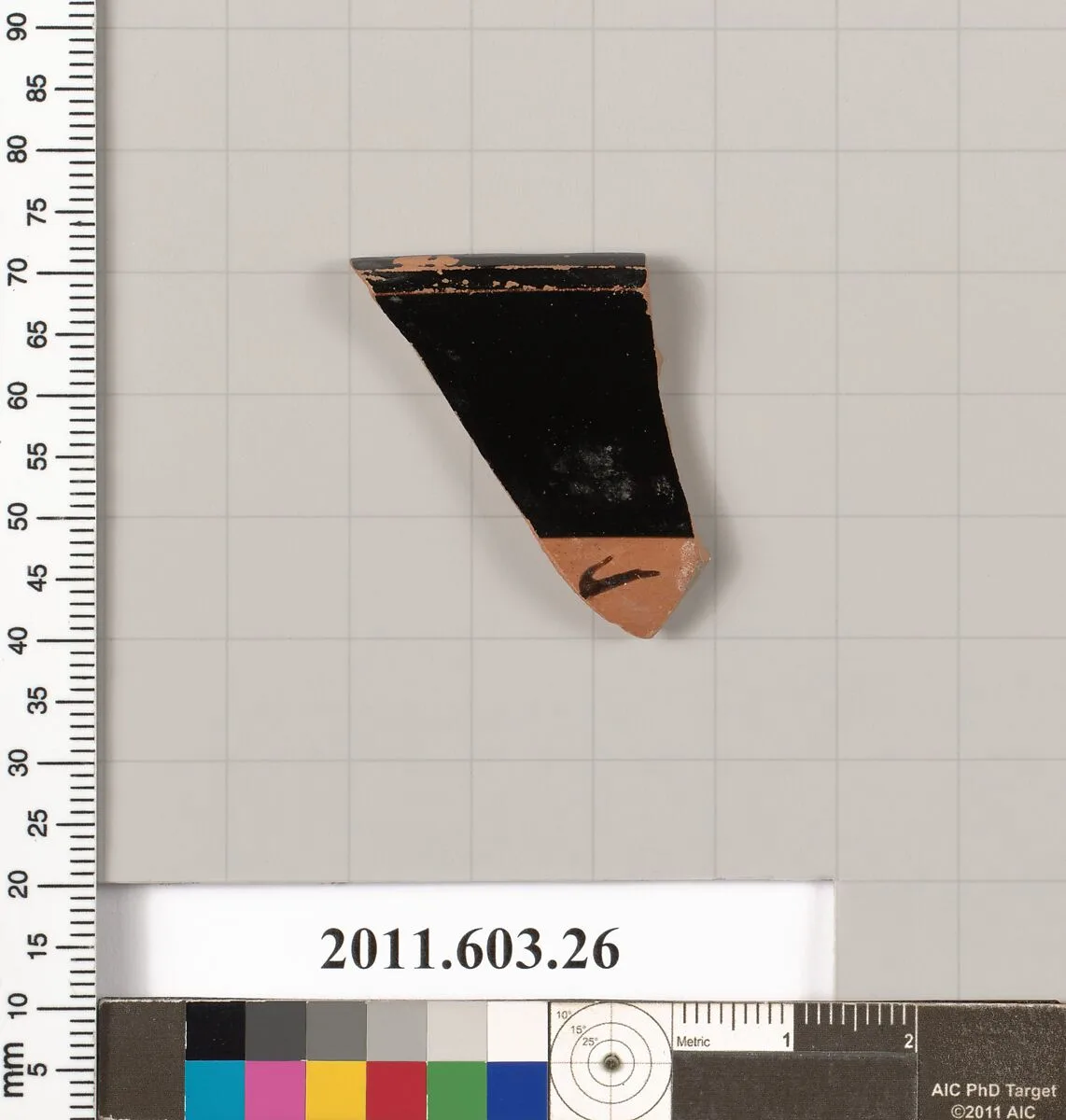 Terracotta rim fragment of a kylix:band-cup — Unknown