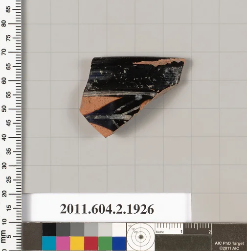 Terracotta rim fragment of a skyphos (deep drinking cup)