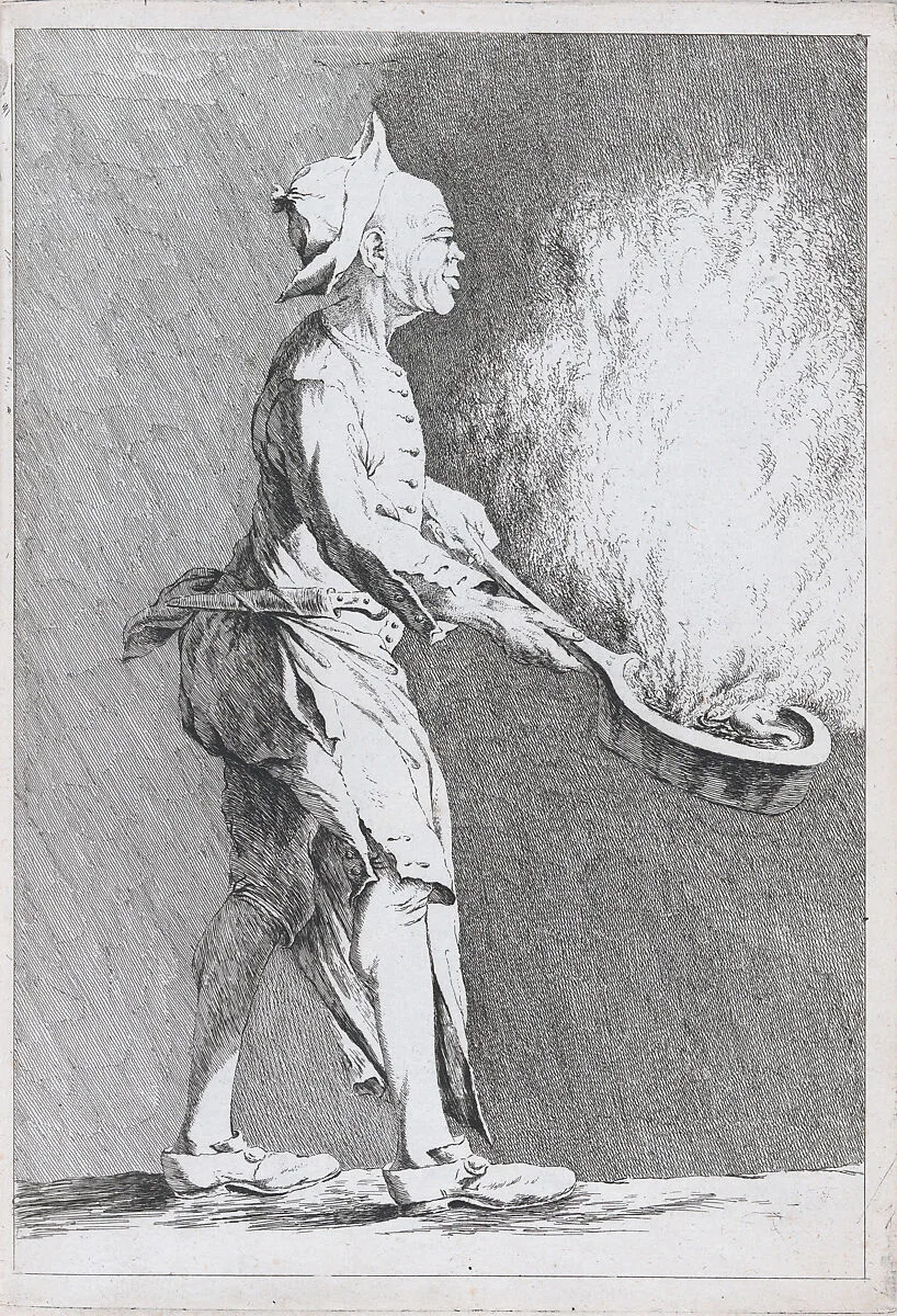 Nicolas Bremont, Cook at the French Academy in Rome, pl. XIV from "Recueil de caricatures" — Ange-Laurent de La Live de Jully|Jacques François Joseph Saly