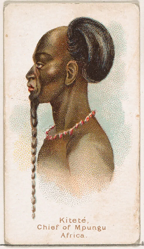 Kitete, Chief of Mpungu, Africa, from the Savage and Semi-Barbarous Chiefs and Rulers series (N189) issued by Wm. S. Kimball & Co. — William S. Kimball & Company