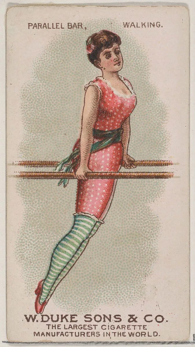 Parallel Bar, Walking, from the Gymnastic Exercises series (N77) for Duke brand cigarettes — W. Duke, Sons & Co.