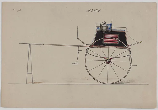 Design for Dog Cart or 2 Wheeler, no. 3979