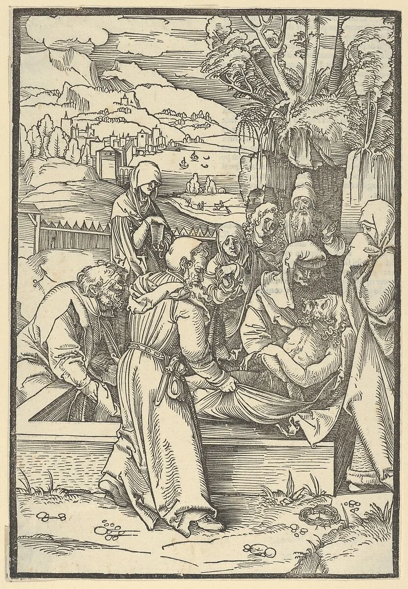 The Entombment, from Speculum passionis domini nostri Ihesu Christi — Hans Schäufelein|Ulrich Pinder|Friedrich Peypus