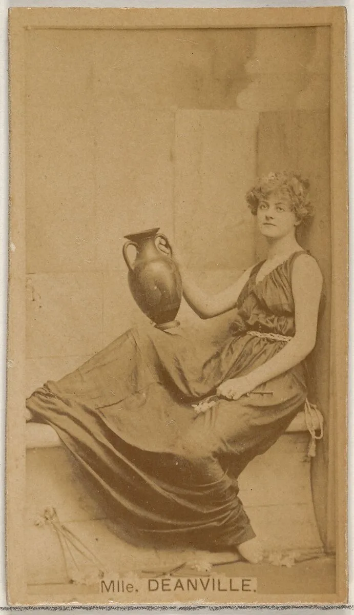 Mlle. Deanville, from the Actors and Actresses series (N45, Type 8) for Virginia Brights Cigarettes — Allen & Ginter