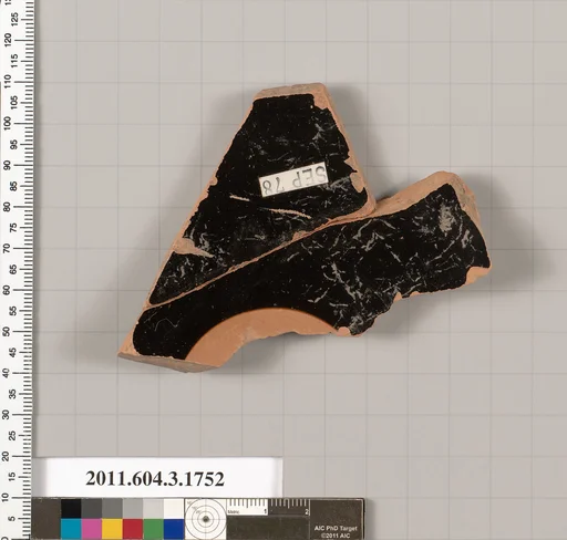Terracotta fragment of a kylix: Band or lip cup (drinking cup)