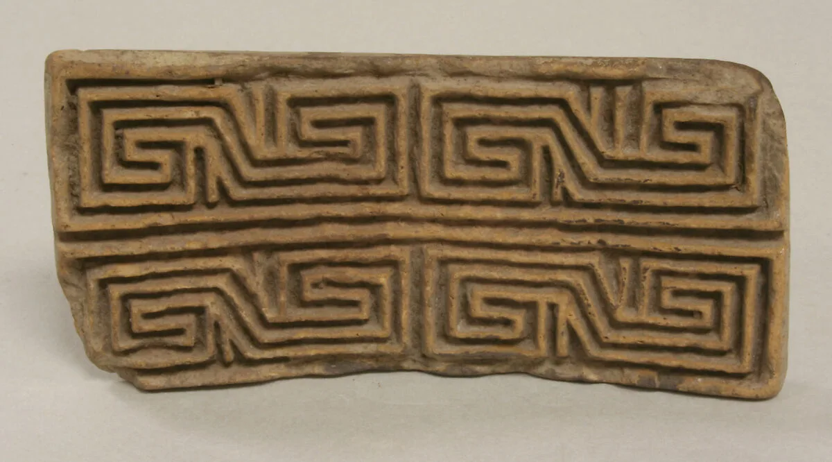 Flat stamp with geometric lines — Unknown
