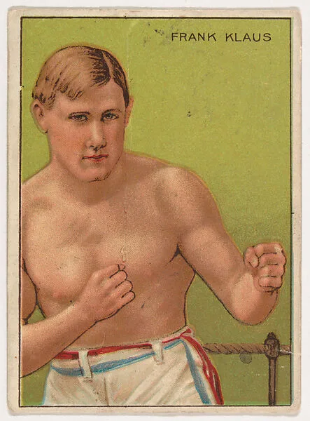 Frank Klaus, from the Champion Pugilists series (T219), issued by Mecca and Hassan Cigarettes — Hassan Cigarettes|Mecca Cigarettes