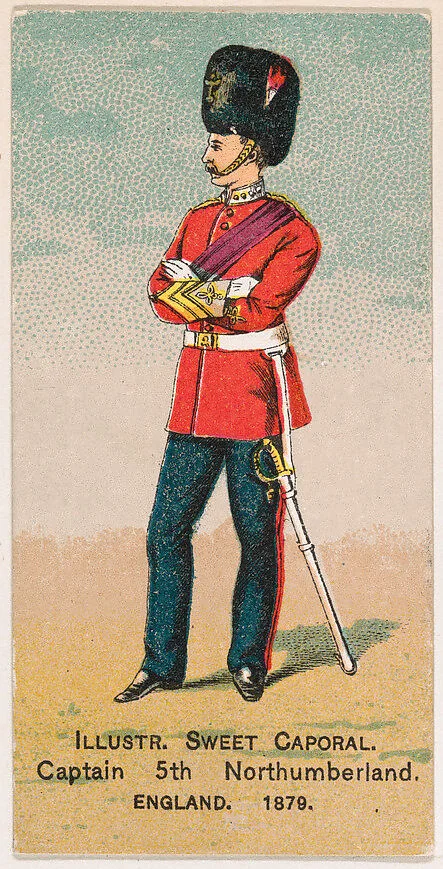 Captain, 5th Northumberland, England, 1879, from the Military Series (N224) issued by Kinney Tobacco Company to promote Sweet Caporal Cigarettes — Kinney Brothers Tobacco Company