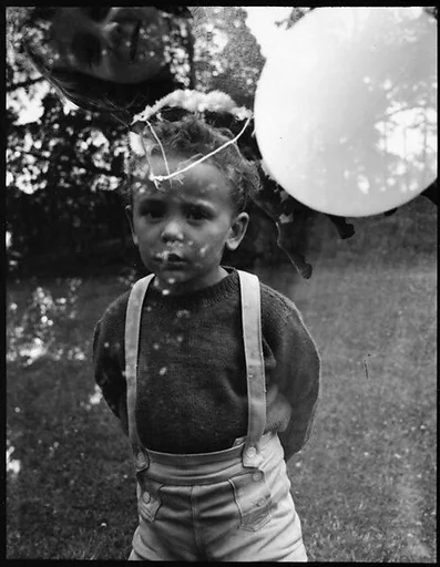 [Double Exposure:  Peter and Lee Workum on Lawn, Bedford Village, New York]