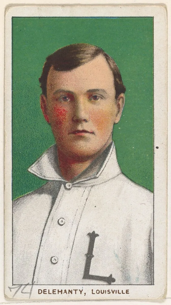 Delehanty, Louisville, American Association, from the White Border series (T206) for the American Tobacco Company — American Tobacco Company