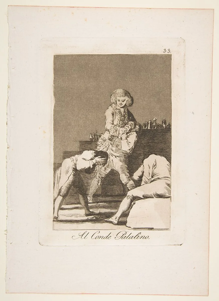 Plate 33 from "Los Caprichos": To the Count Palatine (Al Conde Palatino) — Goya (Francisco de Goya y Lucientes)