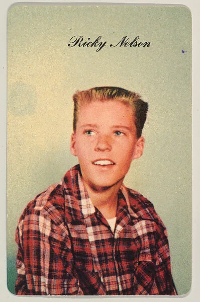 Ricky Nelson, No. 4, bakery card from the Television and Radio Stars series (D77), issued by Mother's Cookies — Tip Top Bakeries