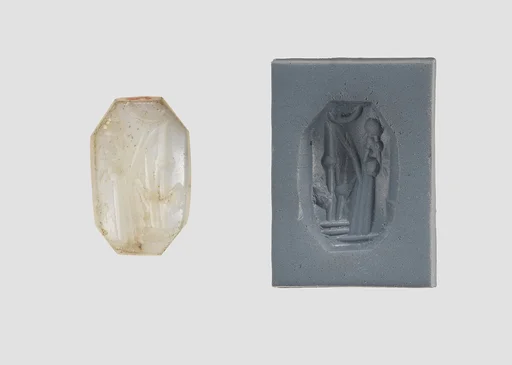 Stamp seal (octagonal pyramid) with cultic scene