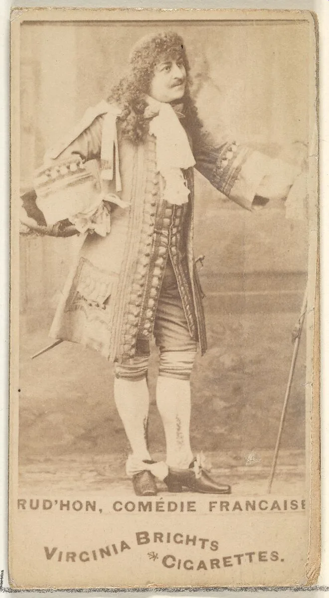 Prud'hon, Comedie Francaise, from the Actors and Actresses series (N45, Type 1) for Virginia Brights Cigarettes — Allen & Ginter
