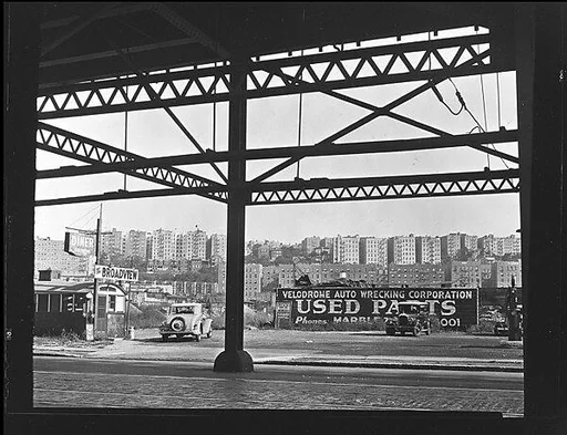 [Gas Station and Roadside Diner, From Underneath Roadway, New York City]