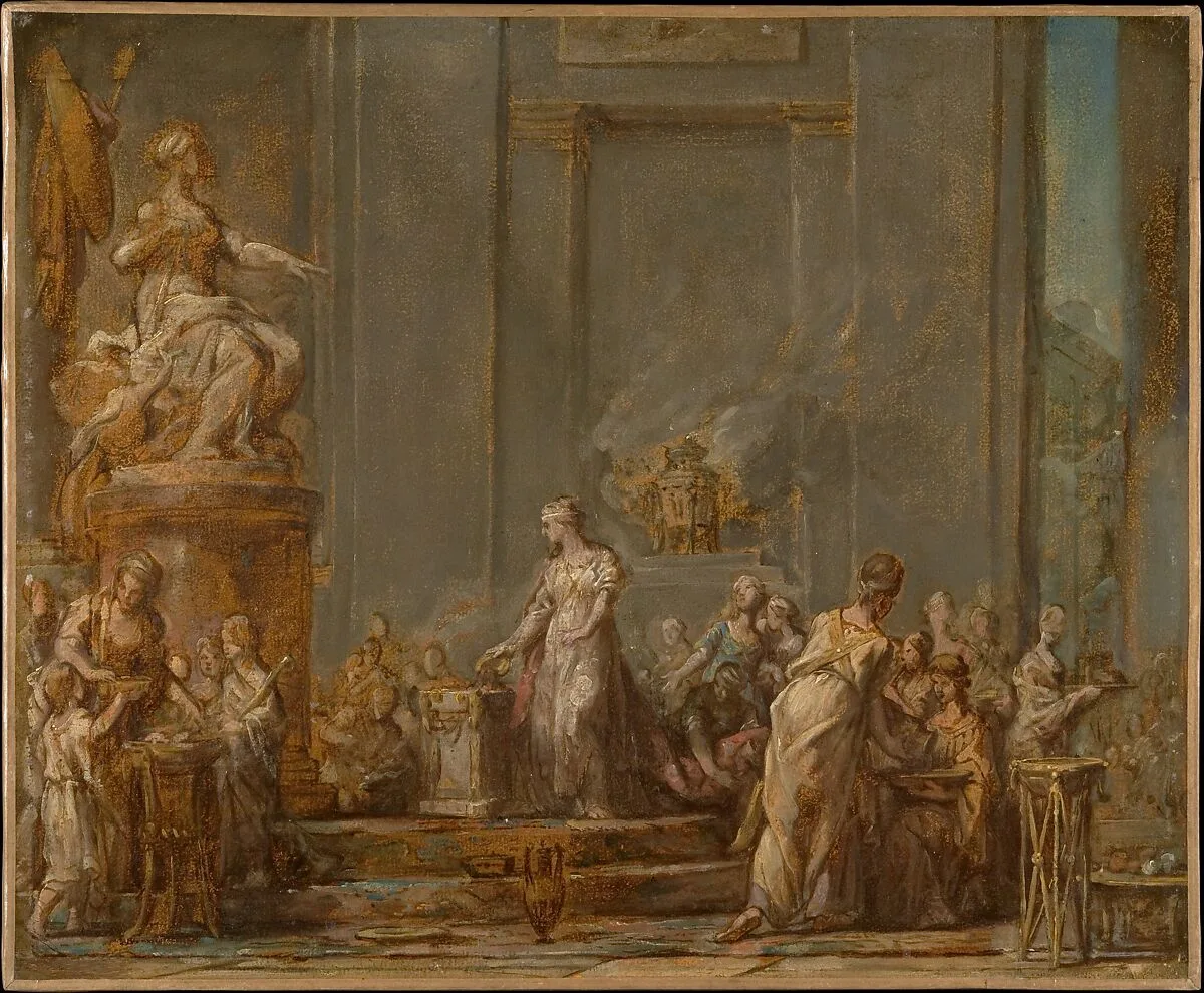 Dido's Sacrifice to Juno — Jean Bernard Restout|Joseph Marie Vien|Jean-Baptiste Marie Pierre