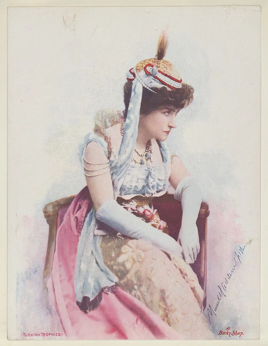 Actress as Becky Sharp, from the Actresses series (T1), distributed by the American Tobacco Co. to promote Turkish Trophies Cigarettes — Frederick Moladore Spiegle|American Tobacco Company