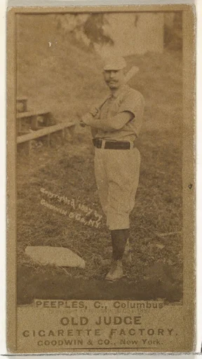 James Elsworth "Jimmy" Peoples, Catcher, Cleveland, from the Old Judge series (N172) for Old Judge Cigarettes