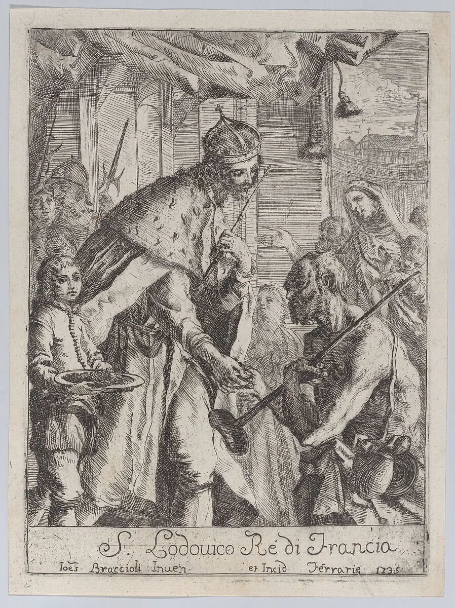 Saint Louis giving alms to the poor — Giovanni Francesco Braccioli