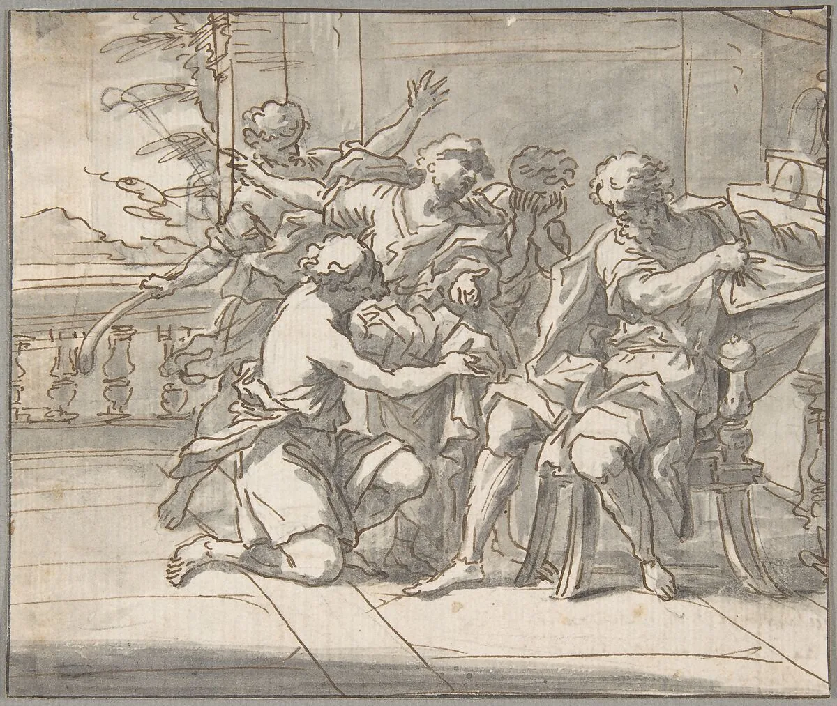 Jacob Gives Joseph a Coat of Many Colors — Daniel Seiter