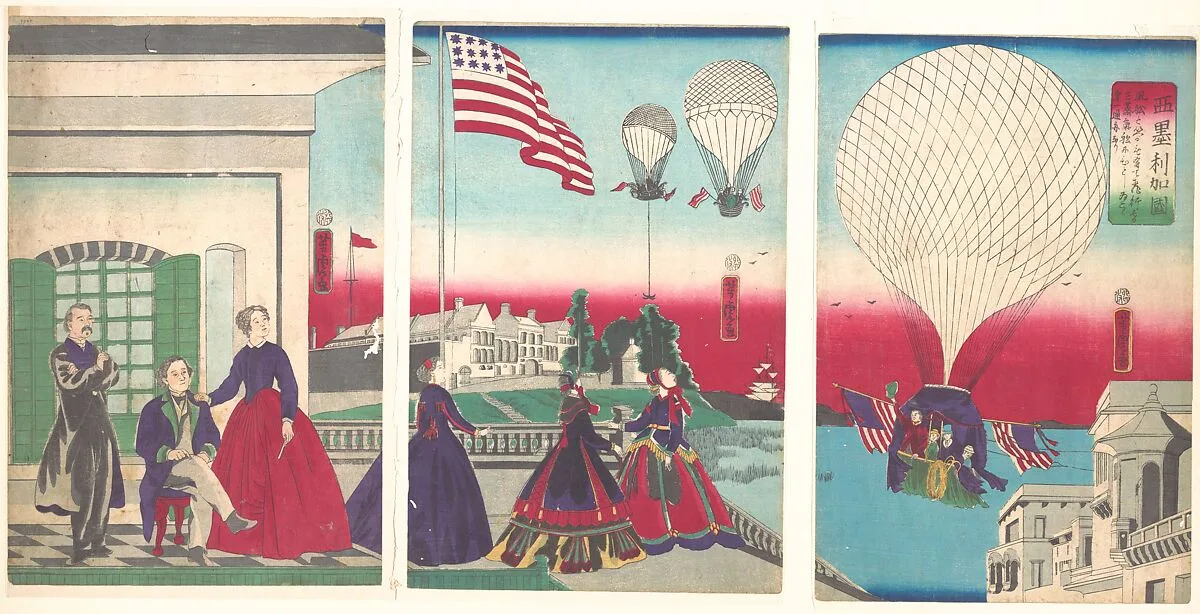 亜米利加国|American Balloon Ascension (Amerikakoku) — Utagawa Yoshitora