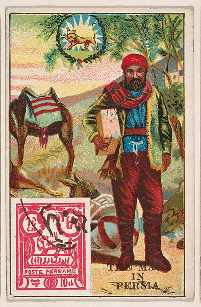 The Mail in Persia, bakery card from the Stamps and Mail Carriers of All Nations series (D73), issued by the Rochester Baking Company — Rochester Baking Company