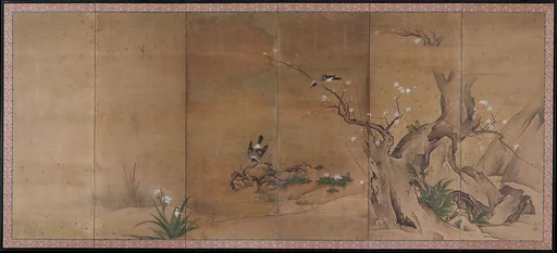 狩野山卜筆四季花鳥図屏風|Birds and Flowers of the Four Seasons