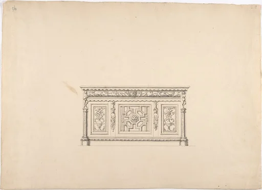 Design for a Renaissance Style Carved Cabinet