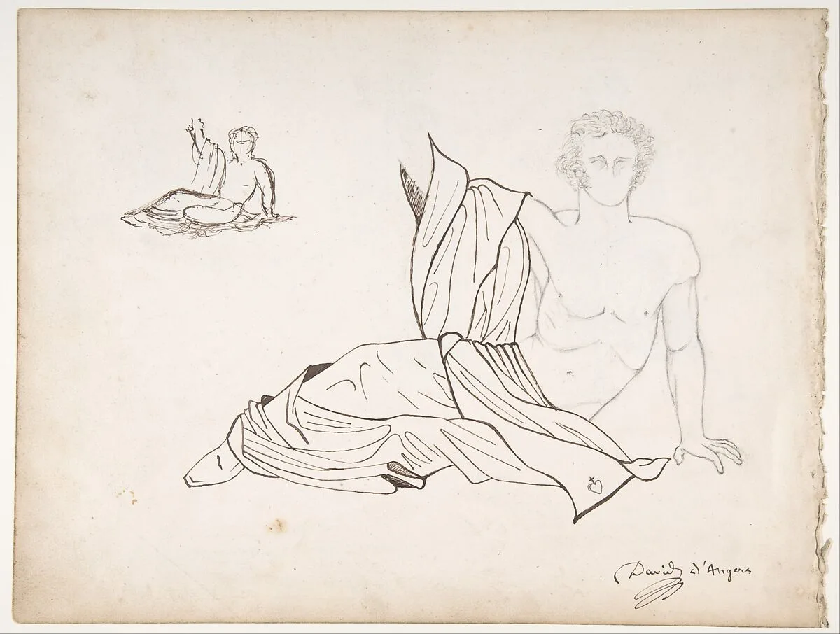 General Bonchamp Shown in a Pose Designed for His Tomb (Recto) — Pierre Jean David d'Angers