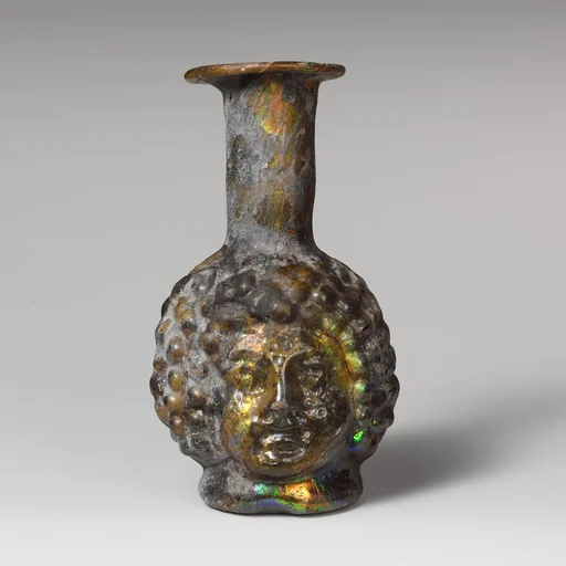 Glass double head-shaped bottle
