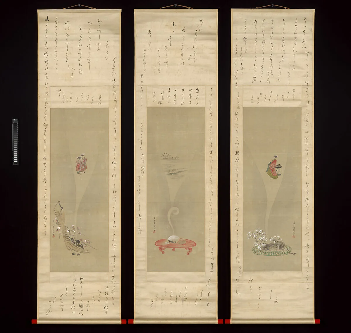 鳥文斎栄之筆 蜀山人(大田 南畝)賛 吉原の蜃気楼図|Shellfish and Apparitions of the Yoshiwara Pleasure Quarter — Chōbunsai Eishi|Shokusanjin (Ōta Nanpo)