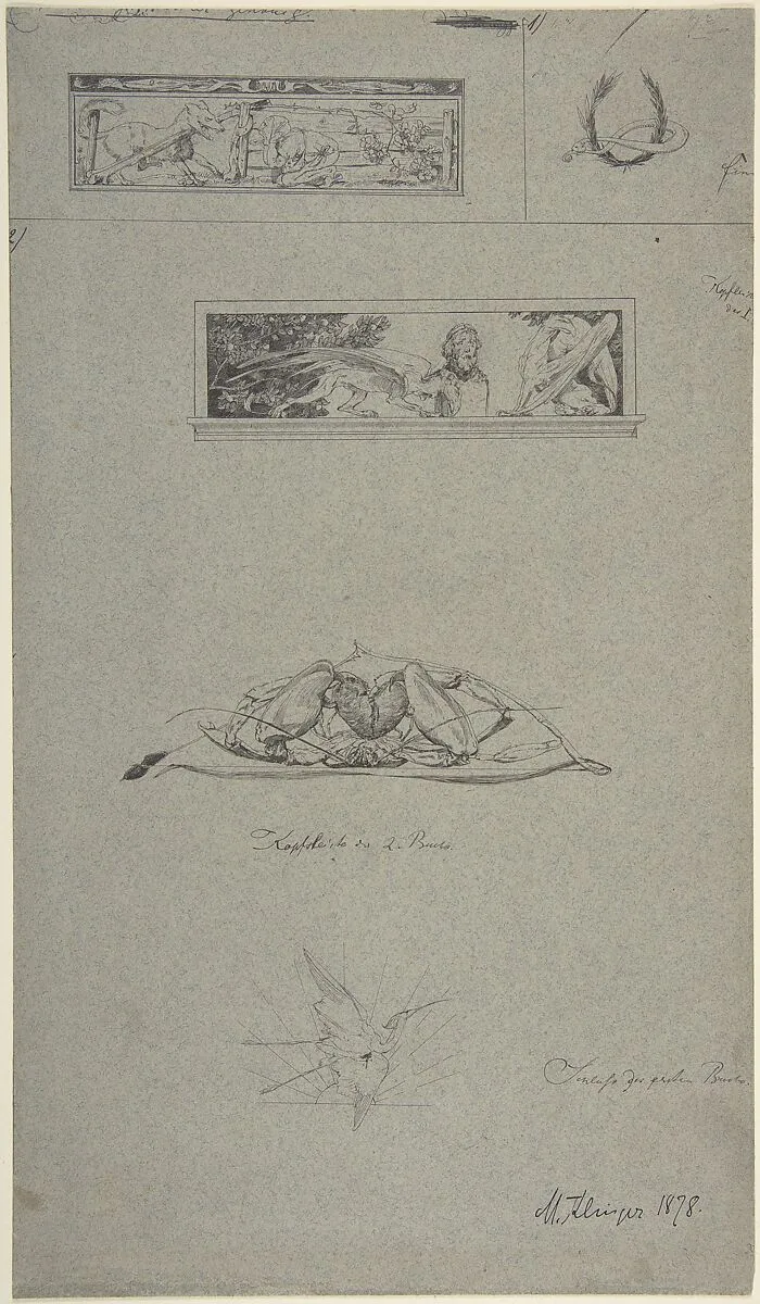 Studies for headpieces and vignettes in the book, Amor und Psyche (Opus V) — Max Klinger