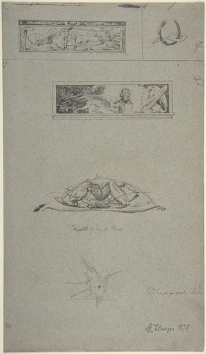 Studies for headpieces and vignettes in the book, Amor und Psyche (Opus V)