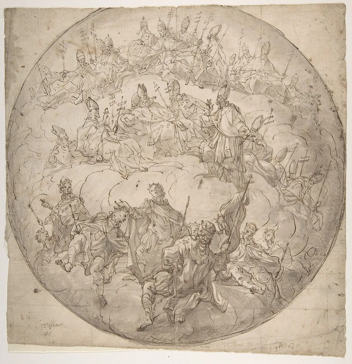 Kings, Bishops and Popes: design for ceiling. — Francesco de Mura