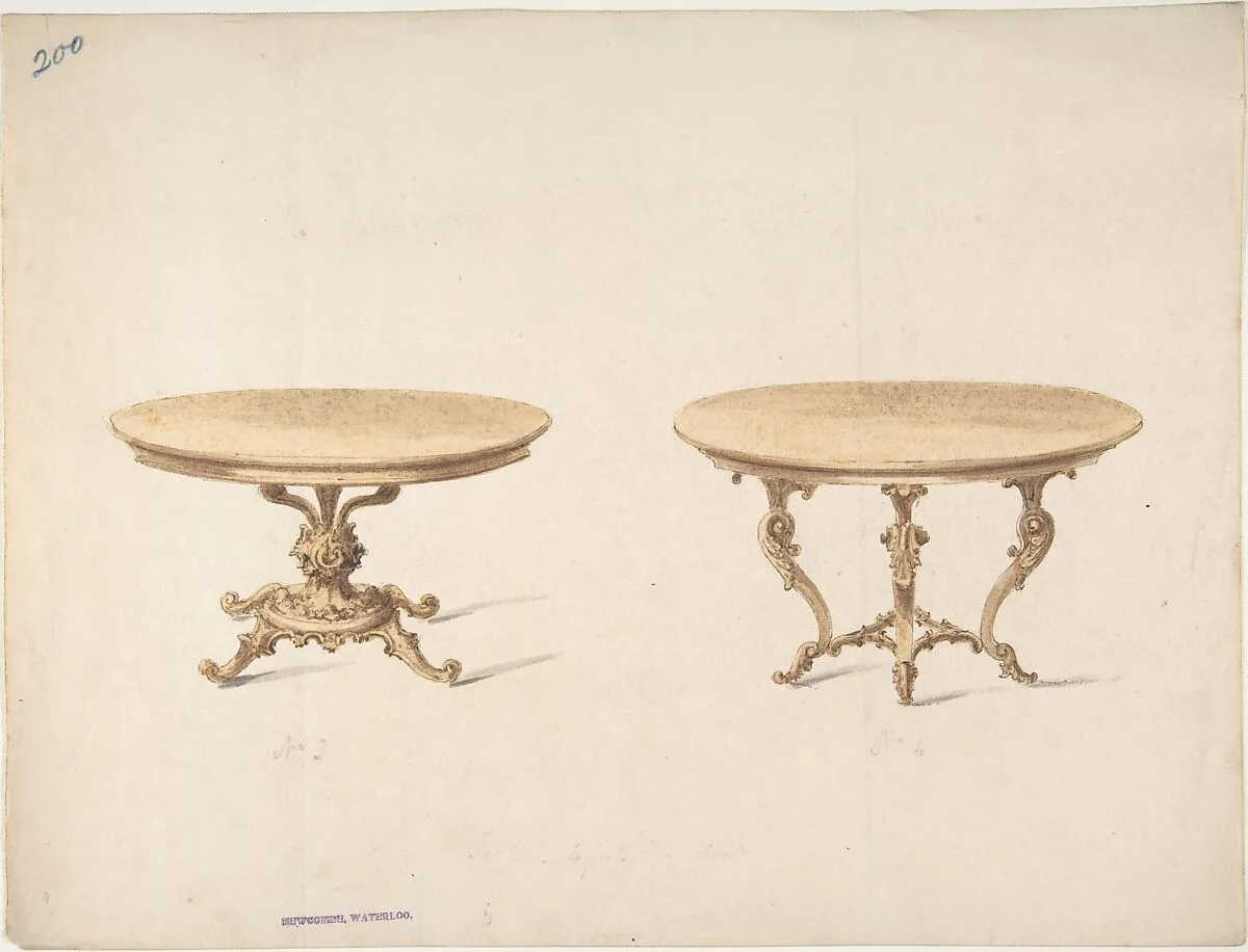 Designs for Two Round Tables — Anonymous, British, 19th century