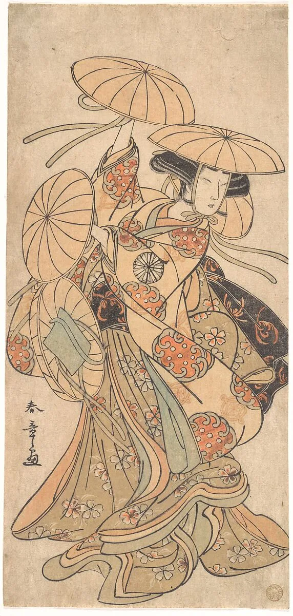 初代中村富十郎|Kabuki Actor Nakamura Tomijūrō I in a Female Dance Role — Katsukawa Shunshō 勝川春章