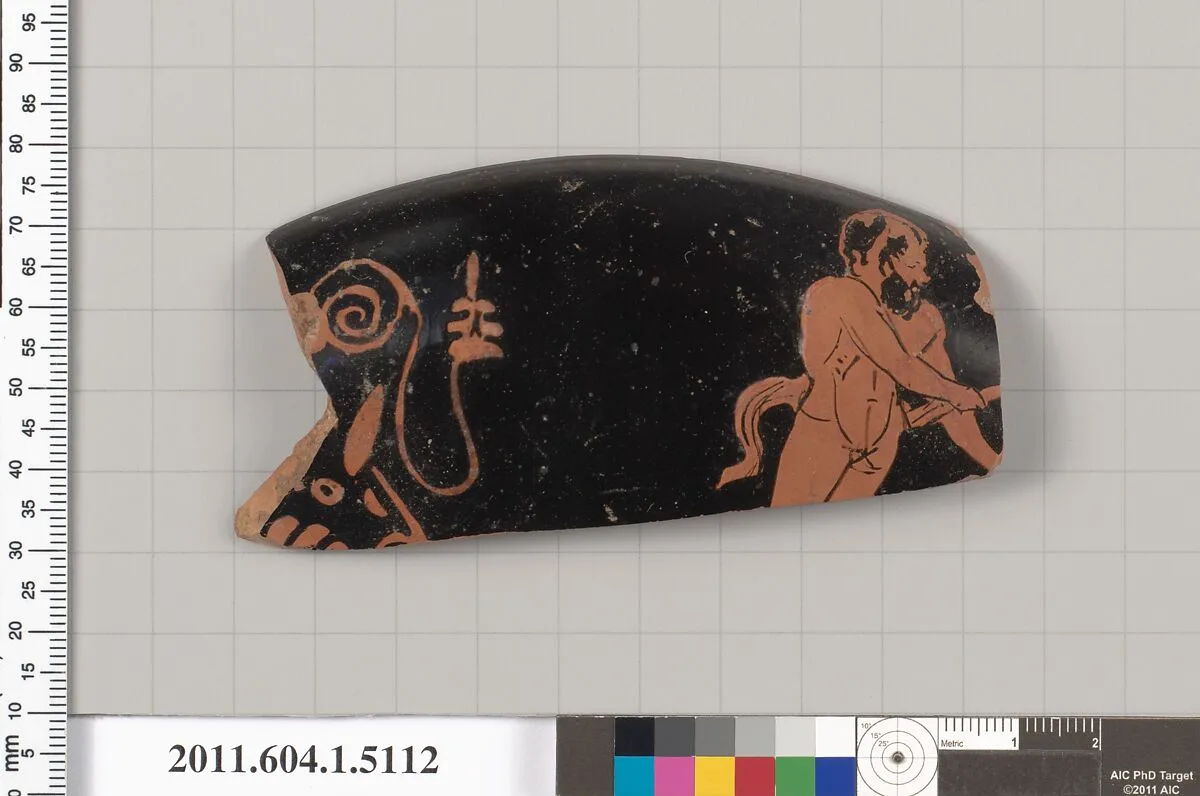 Terracotta rim fragment of a kylix (drinking cup) — Unknown