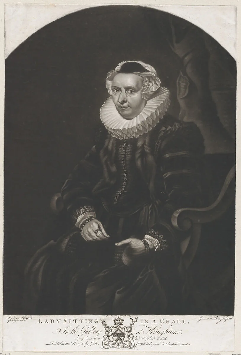 Lady Sitting in a Chair — George Farington|Peter Paul Rubens|James Watson|John Boydell