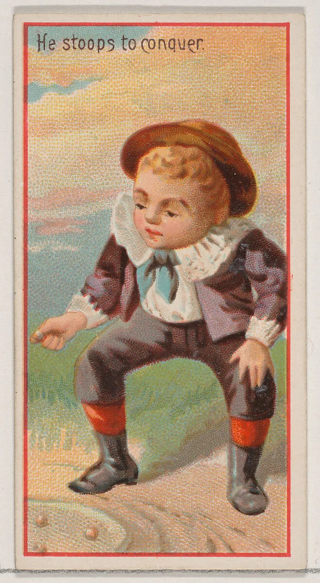 He Stoops to Conquer, from the Jokes series (N87) for Duke brand cigarettes — W. Duke, Sons & Co.|George S. Harris & Sons