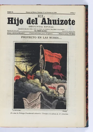 Two bound volumes with issues of the Mexican periodical 'El Hijo del Ahuizote'