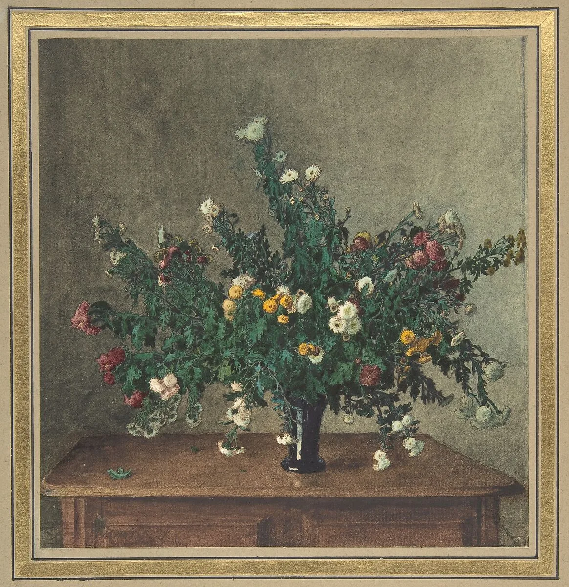 Bouquet of Small Chrysanthemums — Léon Bonvin
